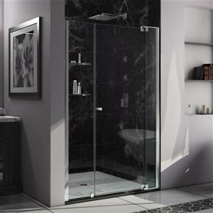 Porte de douche Allure de DreamLine, design sans cadre, 45-46 po, chrome
