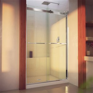 DreamLine Essence-H 44-48-in Brushed Nickel Semi-Frameless Shower Door