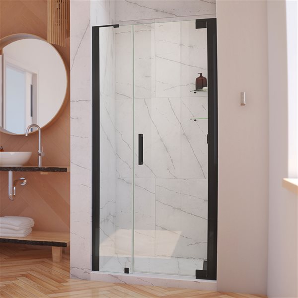 DreamLine Elegance-LS Shower Door - Frameless Design - 45.75-47.75-in - Satin Black