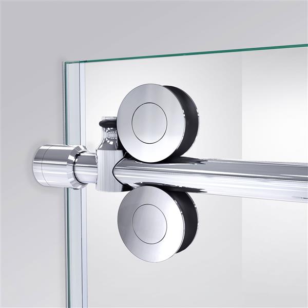 DreamLine Enigma-XO Shower Door - Frameless Design - 68-72-in - Polished Stainless Steel