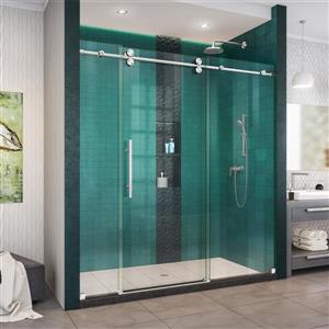 DreamLine Enigma-XO Shower Door - Frameless Design - 68-72-in - Polished Stainless Steel