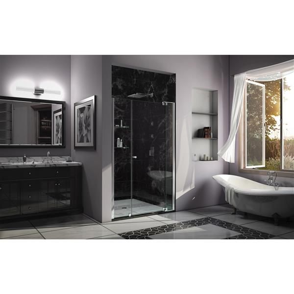 DreamLine Allure Shower Door - Frameless Design - 42-43-in - Chrome