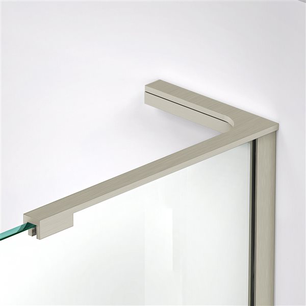 Porte de douche Elegance-LS de DreamLine, design sans cadre, 62-64 po, nickel brossé