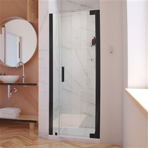 Porte de douche Elegance-LS de DreamLine, design sans cadre, 38-40 po, noir satiné