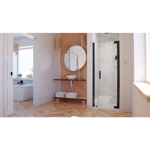 DreamLine Elegance-LS Shower Door - Frameless Design - 32.75-34.75-in - Satin Black
