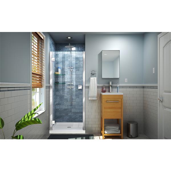 DreamLine Lumen Shower Door - Semi-frameless Design - 34-35-in - Chrome