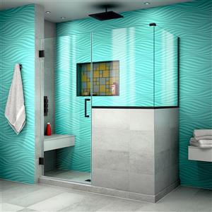 DreamLine Unidoor Plus Shower Enclosure - Frameless Design - 60-in - Satin Black