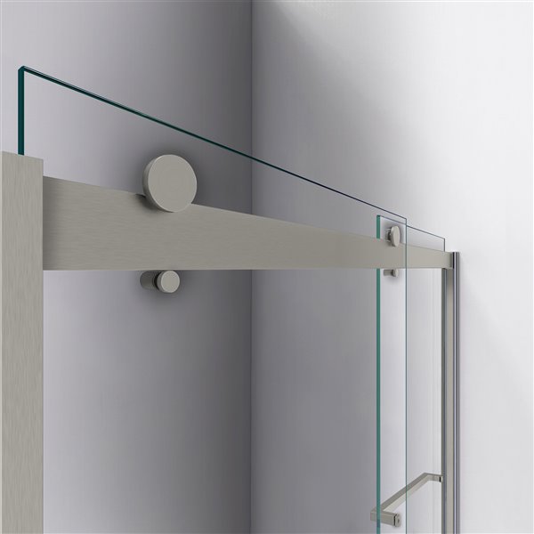 Porte de baignoire coulissante Sapphire de DreamLine avec cadre 56-60 po
 nickel brossé