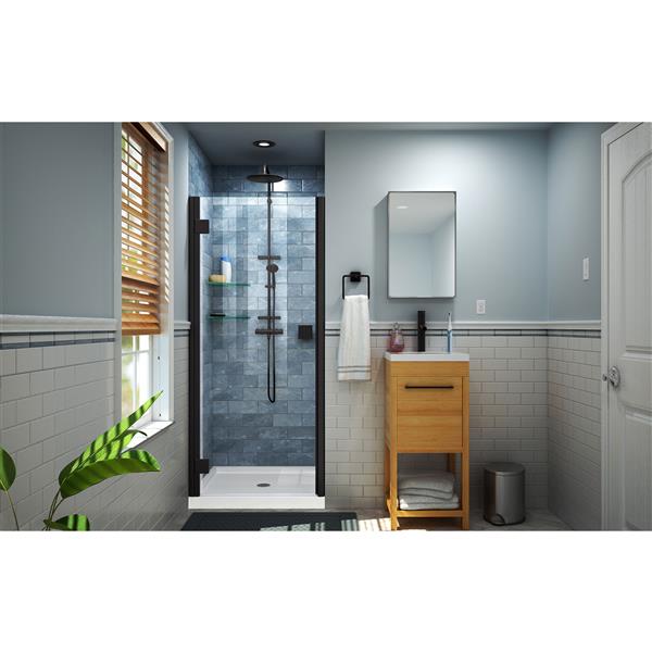 Porte de douche Lumen de DreamLine avec cadre 34-35 po noir satiné