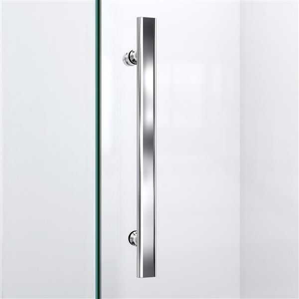 Paroi de douche en verre Quatra Plus de DreamLine, design sans cadre, 46,38 po, chrome