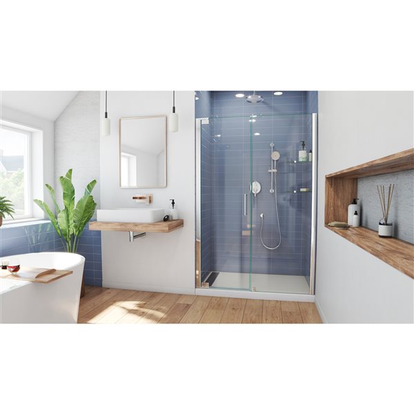 DreamLine Elegance Shower Door - Frameless Design - 49.25-51.25-in - Chrome