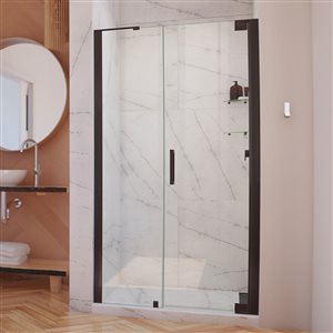 Porte de douche Elegance-LS de DreamLine, design sans cadre, 48,25-50,25 po, bronze huilé