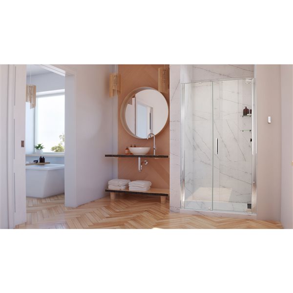 DreamLine Elegance-LS Shower Door - Frameless Design - 50-52-in - Chrome