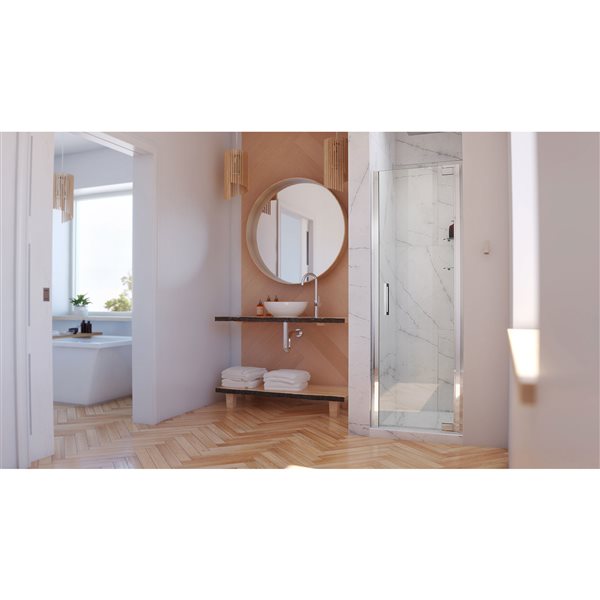 DreamLine Elegance-LS Shower Door - Frameless Design - 25.25-27.25-in - Chrome