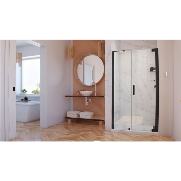DreamLine Elegance-LS Shower Door - Frameless Design - 51.75-53.75-in - Satin Black