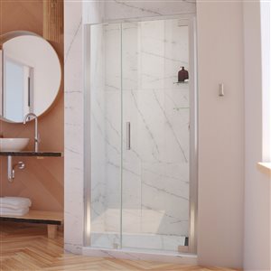 Porte de douche Elegance-LS de DreamLine, design sans cadre, 40,5-42,5 po, nickel brossé