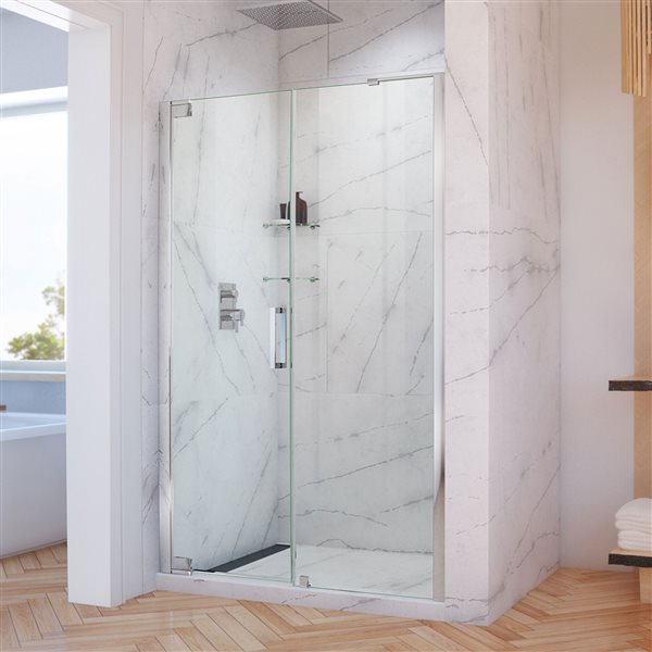 DreamLine Elegance-LS Shower Door - Frameless Design - 50.75-52.75-in - Chrome