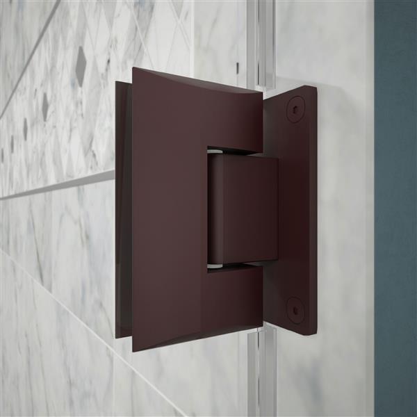 DreamLine Unidoor Plus Hinged Shower Enclosure - Clear Glass - 47-in - Oil Rubbed Bronze
