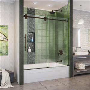 DreamLine Enigma-XO Sliding Bathtub Door - Frameless Design - 55-59-in - Oil Rubbed Bronze