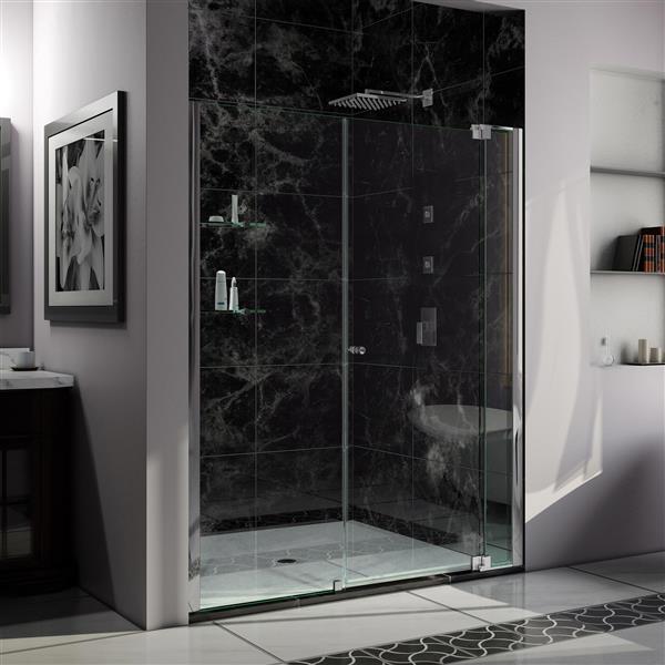 DreamLine Allure Shower Door - Frameless Design - 64-65-in - Chrome