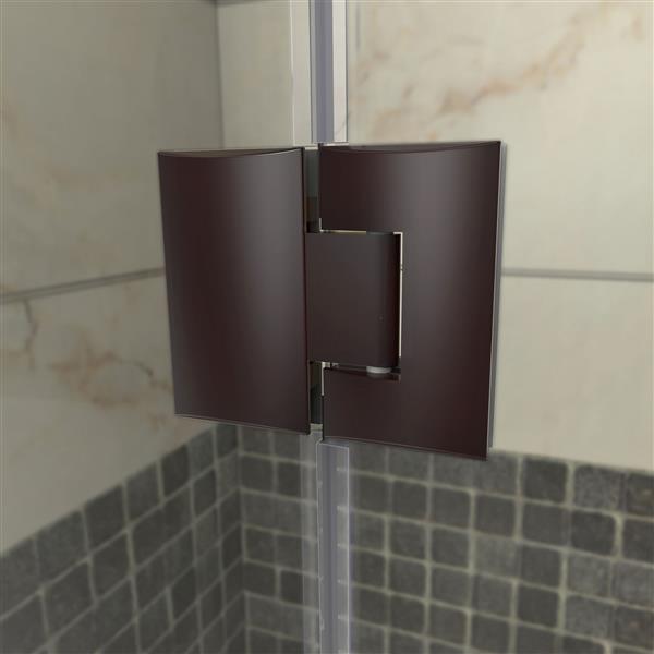 DreamLine Quatra Plus Shower Enclosure - Frameless Design - 58.38-in - Oil Rubbed Bronze