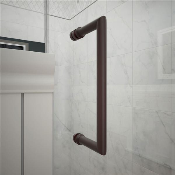 DreamLine Unidoor Plus Hinged Shower Enclosure - Frameless Design - 30-in - Oil Rubbed Bronze