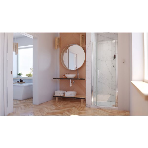 DreamLine Elegance-LS Shower Door - Frameless Design - 31-33-in - Chrome