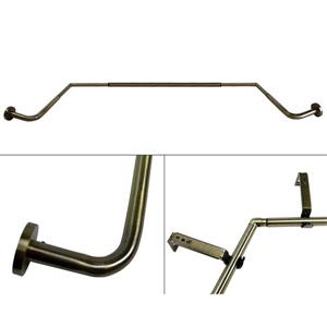 Versailles Home Fashions 43-78-in Bay Window Rod set with Mounting screw Finial - Rubbed Matte Brass