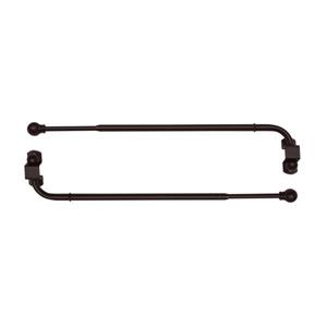 Tringle à rideaux ajustable Swing Arm avec embouts sphère, 24 -38 po, expresso, ens. de 2