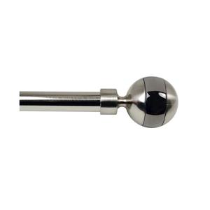 Tringle à rideaux ajustable Industria avec embouts Apollo, 72 -144 po, nickel brossé