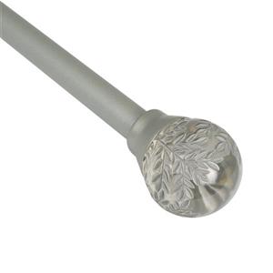 Tringle à rideaux ajustable Botanical avec embouts Gaïa, 72 -144 po, titane