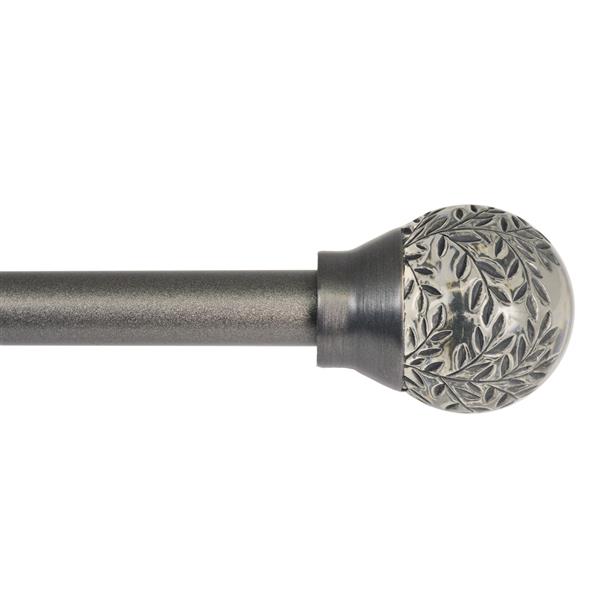 Versailles Home Fashions 30-78-in Botanical Series Rod with Gaia Finial - Graphite