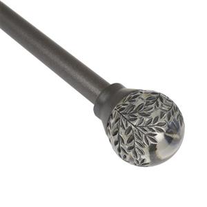 Tringle à rideaux ajustable Botanical avec embouts Gaïa, 30 -78 po, graphite