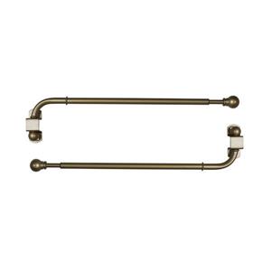 Versailles Home Fashions 1/2-in diam. 24-38-in Swing Arm set with Ball Finial - Antique Brass Set of 2