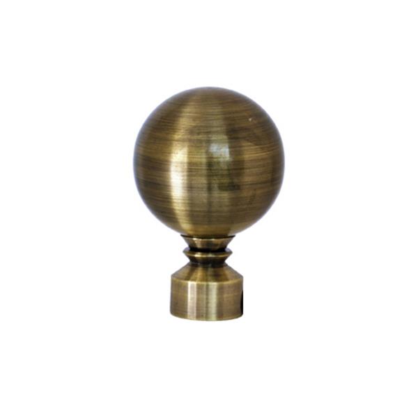 Versailles Home Fashions 86-144-in Lexington Rod with Ball Finial - Antique Brass/Brushed Brass