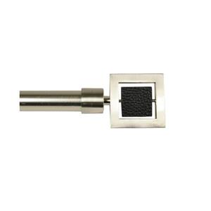 Tringle à rideaux ajustable Industria avec embouts Nexus, 72 -144 po, nickel brossé