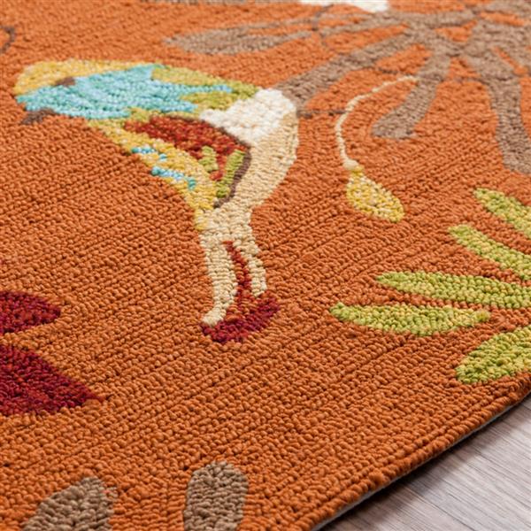 Surya Rain Indoor/Outdoor Area Rug 3ft x 5ft Rectangular Burnt