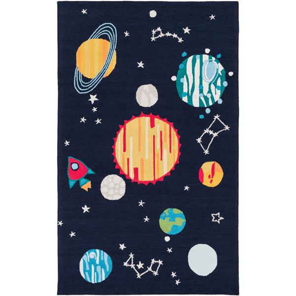 Surya Peek-A-Boo Transitional Area Rug - 7-ft 6-in x 9-ft 6-in - Rectangular - Navy