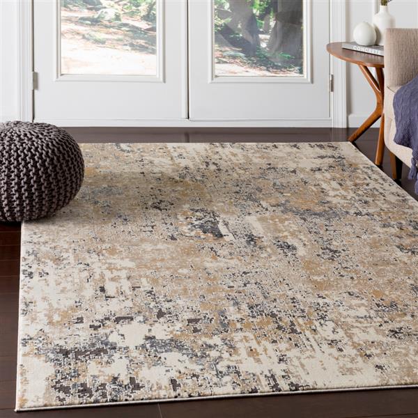 Surya Pune Modern Area Rug - 6-ft 7-in x 9-ft 6-in - Rectangular - Beige