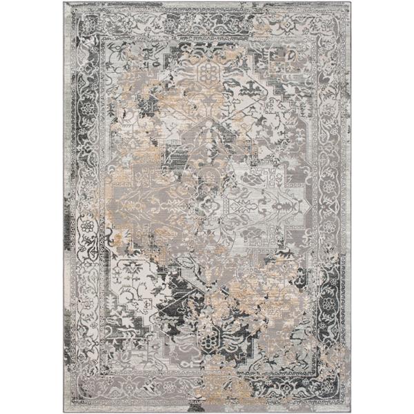 Surya Quatro Updated Traditional Area Rug - 9-ft 3-in x 12-ft 3-in - Rectangular - Gray