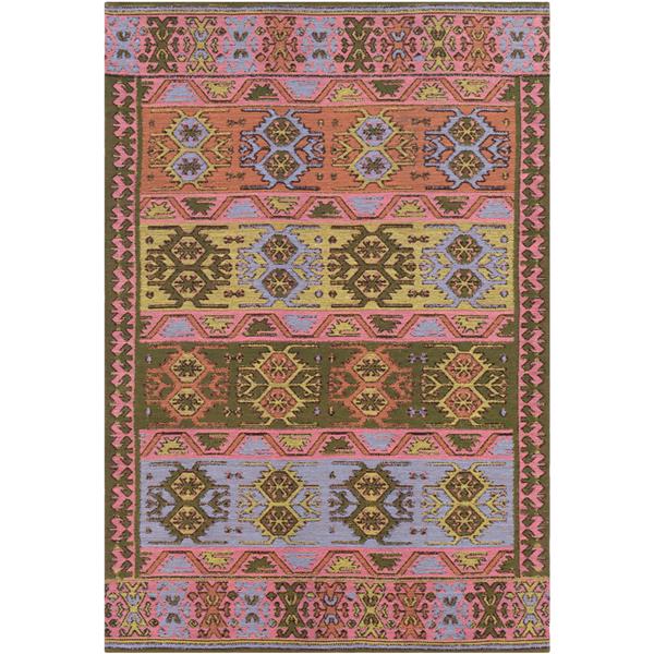 Surya Sajal Indoor Outdoor Area Rug 4 Ft X 6 Ft Rectangular Green Pink Saj1074 46 Rona