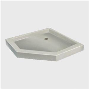 The Marble Factory Neo-Angle Shower Base - 42-in x 42-in - White