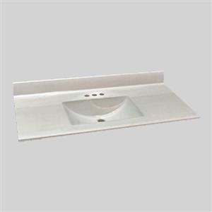 The Marble Factory Center Single-Bowl Vanity Top - 49-in x 22-in - White Engineered Marble