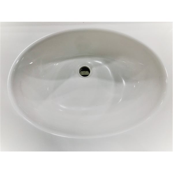 The Marble Factory Single-Bowl Vanity Top - 37-in x 22-in - Engineered Marble - White