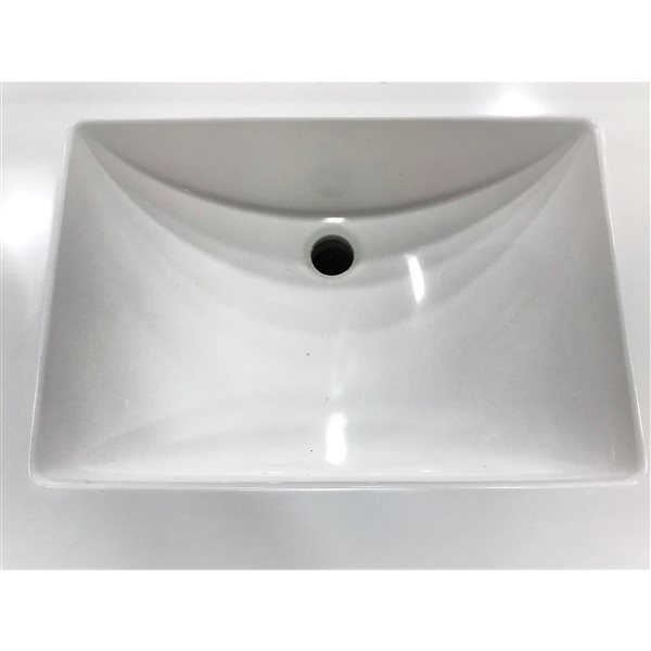 Dessus de meuble-lavabo simple The Marble Factory, 49 po x 22 po, blanc