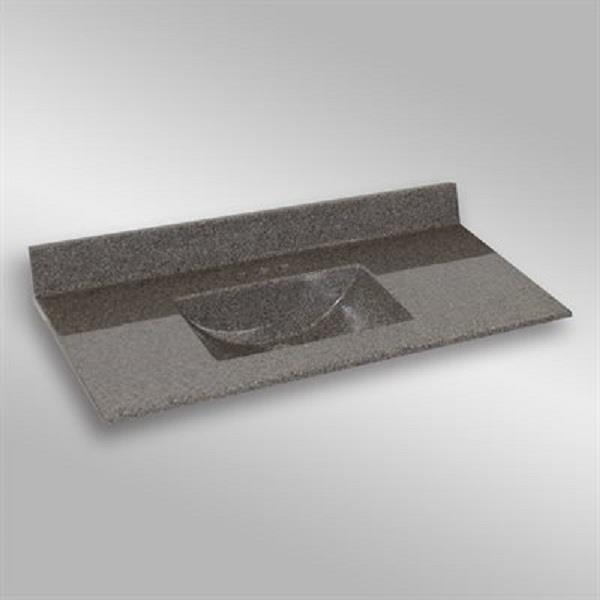 Dessus de meuble-lavabo simple The Marble Factory, 49 po x 22 po, granit gris