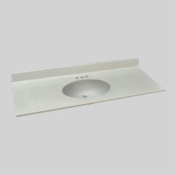 The Marble Factory Single-Bowl Vanity Top - 49-in x 22-in - White Engineered Marble