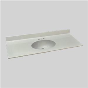 The Marble Factory Single-Bowl Vanity Top - 49-in x 22-in - White Engineered Marble