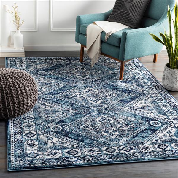 Surya Wanderlust Rectangular Transitional Area Rug - 9-ft 3-in x 12-ft 3-in - Navy