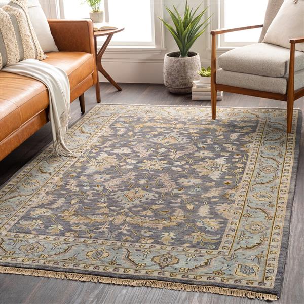 Surya Zeus Rectangular Traditional Area Rug - 2-ft x 3-ft - Charcoal ...